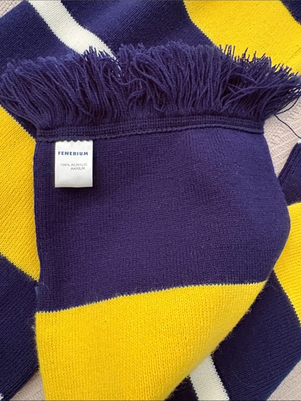 Official Fenerbahçe SK Fenerium Knit Soccer Scarf Navy Yellow